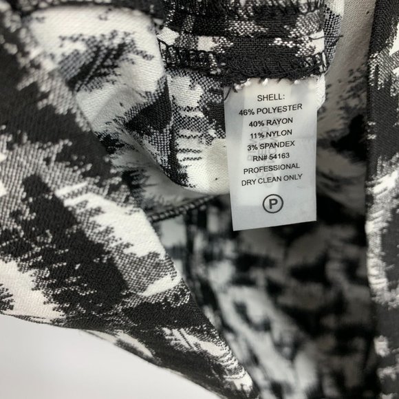 Calvin Klein Dress Black White Printed Sheath Sleeveless Stretch - Picture 6 of 11